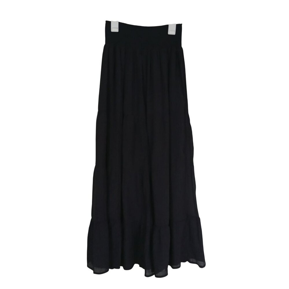Black Tiered Maxi Skirt For Girls Size L